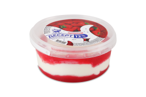 Десерт сметанний 12% молоковмісний з наповнювачем Полуниця Зорька п/у 0.4кг