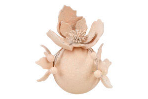 Куля новорічна Квітка мокко пластик 8см КМ