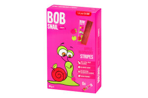 Конфеты фруктово-ягодные Яблочно-малиновый страйп Bob Snail к/у 6х14г