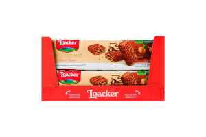Печенье вафельное Фундук и молочный шоколад Patisserie Loacker к/у 100г