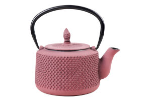 Чайник-заварник з фільтром чавун рожевий 0,85л