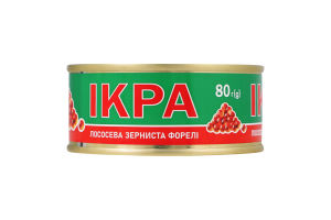 Ікра лососева форелі зерниста 80г ж/б з ключем
