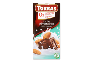 Шоколад молочний з мигдалем без цукру без глютену 75г Торас