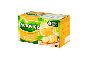 Чай фруктово-трав'яний ароматизований Імбир-лемонграс Fruit fusion Pickwick к/у 20х2г