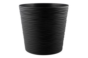 Горщик д/квітів Фьюжн 6л граніт з вставкою низький d23,5*22м арт115089 Алеана