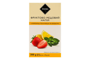 Напиток фруктово-медовый Лимонад клубника и базилик RIOBA к/у 6х50г