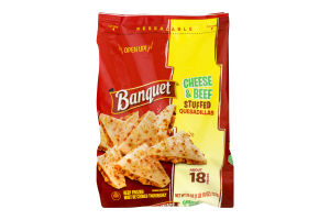 Banquet Cheese & Beef Stuffed Quesadillas - 18 CT