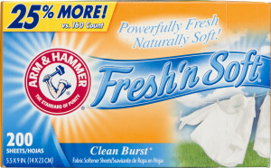 Arm & Hammer Fresh'n Soft Fabric Softener Sheets Clean Burst - 200 CT