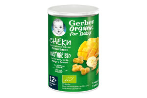 Снеки кукурузно-овсяные для детей от 12мес Манго-банан Gerber ж/б 35г