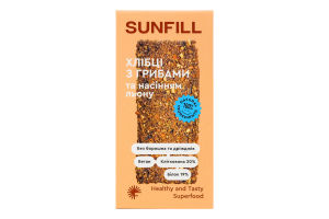 Хлібці з грибами та насінням льону SunFill к/у 100г