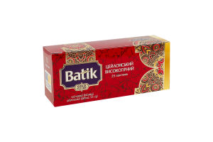 Чай чорний байховий цейлонський дрібний Цейлонський Високогірний Gold Batik в/ґ к/у 25х2г