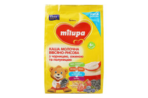 Каша молочная сухая для детей от 6мес овсяно-рисовая с черникой, ежевикой и клубникой Milupa м/у 210г