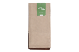 Набір рушників кухонних Суцвіття бежевий/шоколад напівпанама 40*60см 2шт Homeline