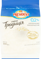 Творог 0.2% нежирный натуральный рассыпчатый Творожная традиция President м/у 300г