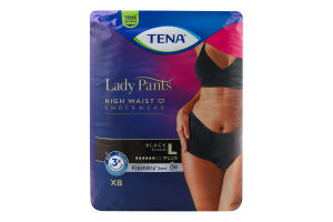 Трусы урологические с высокой посадкой для женщин L Plus Black Lady Pants Tena 8шт