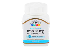 Добавка диетическая таблетки 65мг Iron 21st Century 120шт