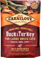 Корм д/котів великих порід з качкою та індичкою сухий 400г Карнілав