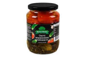 Овочі мариновані слабокислі стерилізовані Преміум Natur Bravo c/б 670г
