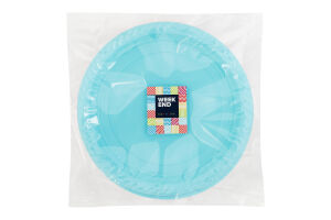 Набір тарілок пластикових 5 рожевих + 5 бірюзових d22см Мікс Karnaval Weekend 10шт