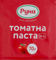 Паста томатная пастеризованная 25% Руна м/у 70г