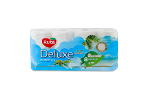 Бумага туалетная 3-х слойная 160 листов Island aroma Pure white Deluxe Ruta 8шт