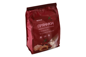 Пряники заварные глазированные с начинкой Со вкусом вишни Novus м/у 300г