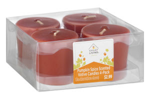 Smart Living Votive Candles Spice Cake Scented - 4 PK