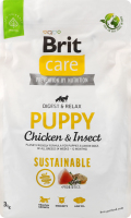 Корм д/цуценят Састейнебл з куркою та комахами сухий 3кг Бріт Кеа
