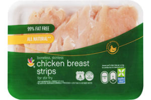 Ahold Chicken Breast Strips All Natural 99% Fat Free Boneless Skinless