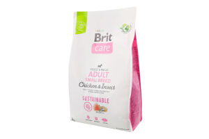 Корм д/дорослих собак малих порід Састейнебл з куркою з комахами сухий 3кг Бріт Кеа