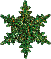 Прикраса новорічна Зірка зелена 11см