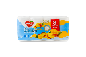 Бумага туалетная 3-х слойная 160 листов Mango Pure white Deluxe Ruta 8шт