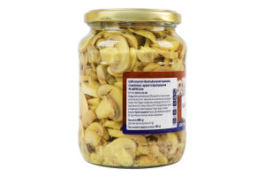 Шампиньоны резаные маринованные стерилизованные с сахаром и подсластителем Metro Chef с/б 680г