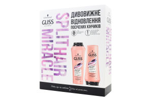 Набор косметический Шампунь+Бальзам для волос Split Hair Miracle Gliss 1шт