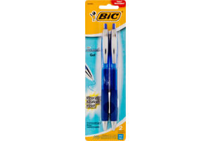 Bic Atlantis .7mm Medium Retractable Blue Gel Pen - 2 CT