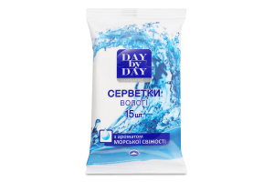 Серветки вологі з ароматом морської свіжості Hygiene Day by Day 15шт