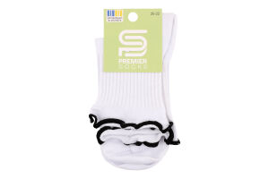 Шкарпетки дит Premier socks високі рюш білі р20-22
