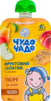 Пюре для детей от 6мес из груш, яблок и персиков со злаками и вкусом печенья Фруктовый салатик Чудо-Чадо д/п 90г