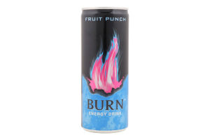 Напій енергетичний безалкогольний сильногазований Fruit Punch Burn з/б 250мл