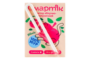 Нектар с мякотью и сахаром гомогенизированный и стерилизованный яблочно-клубничный Смартік т/п 200мл