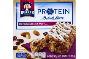 Quaker Protein Baked Bars Oatmeal Raisin Nut Flavor - 5 CT