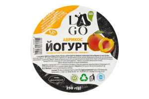 Йогурт 3.2% термостатный Абрикос Lago ст 250г
