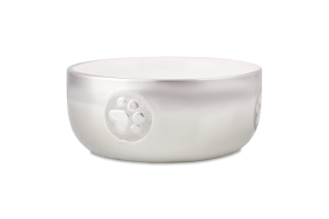 Миска д/котів 300мл срібно-біла кераміка 11см Тріксі