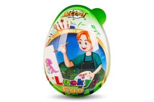 Яйцо пластиковое для мальчика с конфетами и сюрпризом Lucky egg Wooow п/у 80г в ассорт