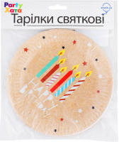 Тарілка паперова Хеппі Бьоздей з свічками 17см 6шт 1502-5774 Паті Хата