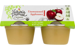 Nature's Promise Organic Unsweetened Applesauce - 4 CT