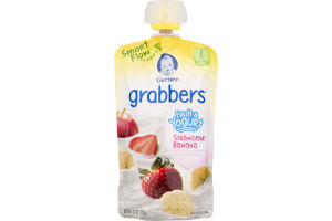Gerber Grabbers Fruit & Yogurt Squeezable Pouch Strawberry Banana