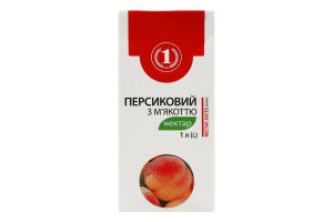 Нектар з м'якоттю неосвітлений стерилизований персиковий ТМ "1" т/п 1л