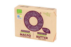 Масло 82.6% солодковершкове безлактозне органічне Organic Milk м/у 180г