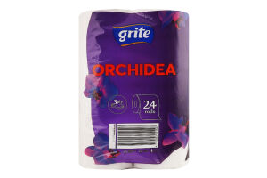 Папір туалетний Орхідея 3шари 145відривів 24шт Гріт